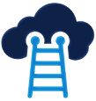 a ladder climbing into a cloud